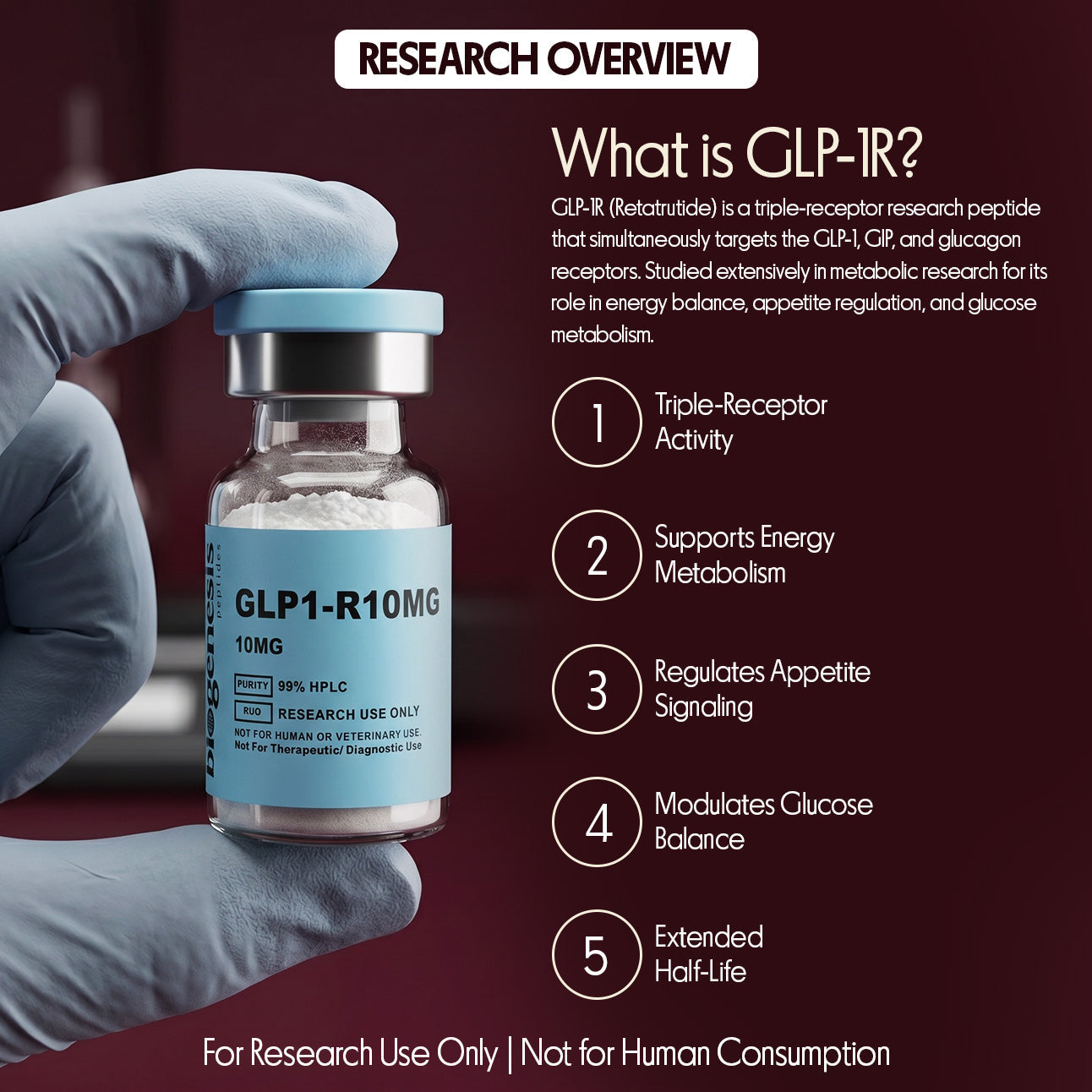 GLP1-R 10mg ·  Retatrutide (Triple Receptor Agonist)