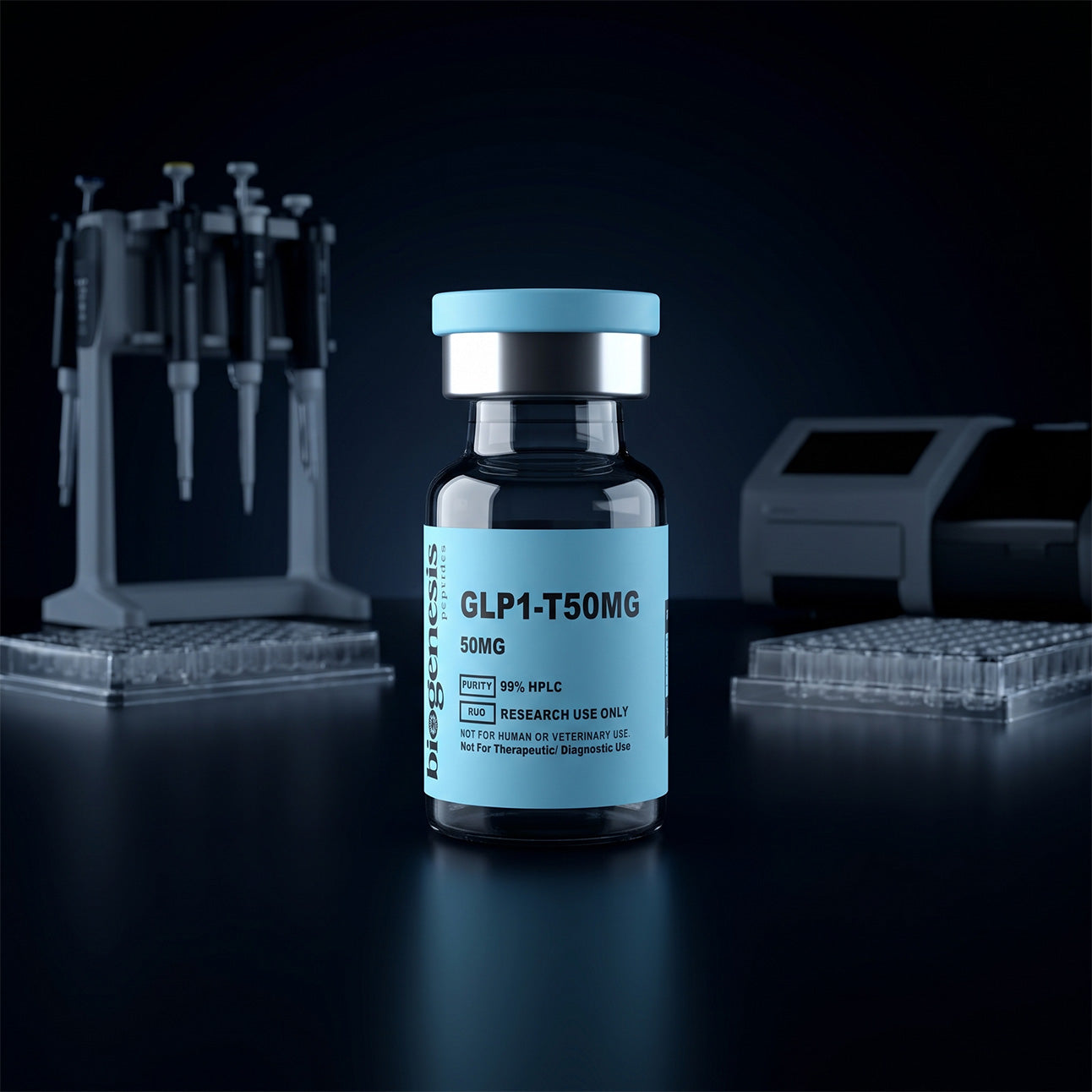 GLP1-T · 50mg Tirzepatide · Dual Receptor Agonist (GLP-1 + GIP) · Metabolic Research