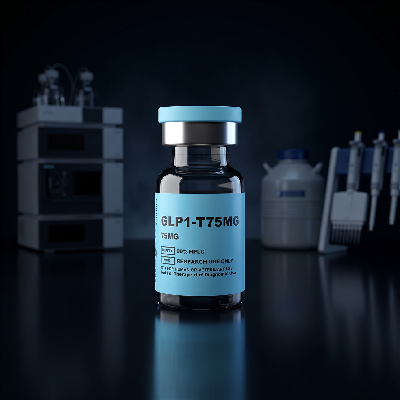 GLP1-T · 75mg Tirzepatide · Dual Receptor Agonist (GLP-1 + GIP) · Metabolic Research