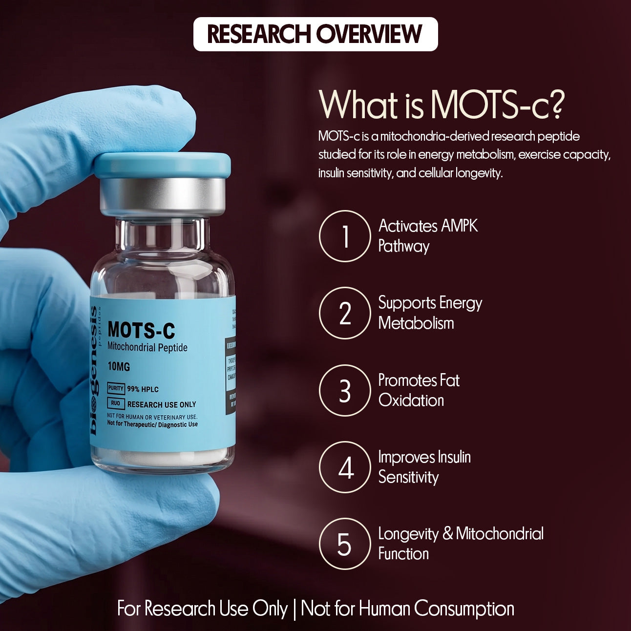 MOTS-c 10mg Mitochondria-Derived Peptide
